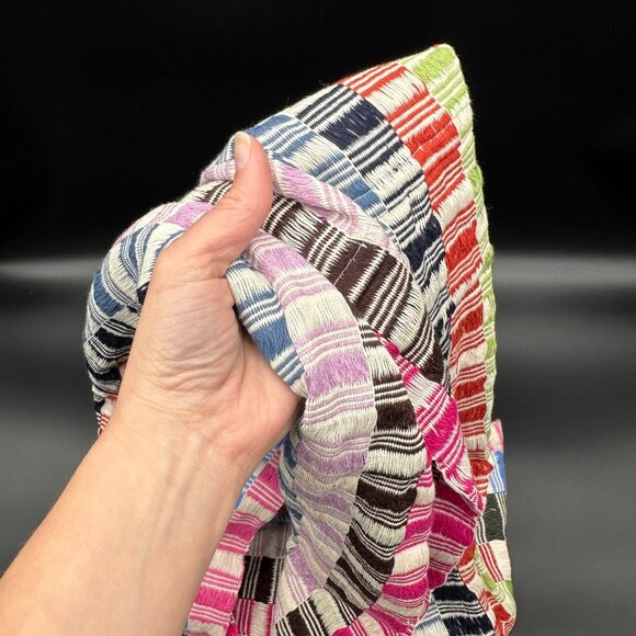 Noonday Collection Handwoven Colorful Striped Infinity Scarf Guatemala Rainbow - Picture 10 of 10